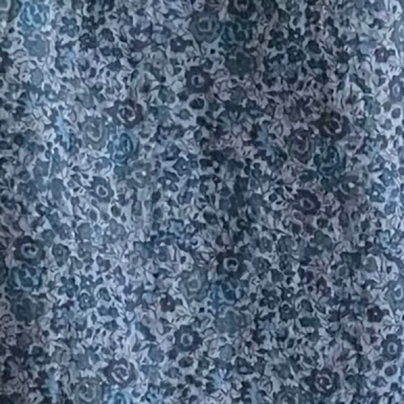 LIBERTY ART FABRICS Blue Cotton Floral Print Popover Blouse L - Picture 4 of 5